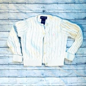 Ralph Lauren Baby White Cardigan Sweater